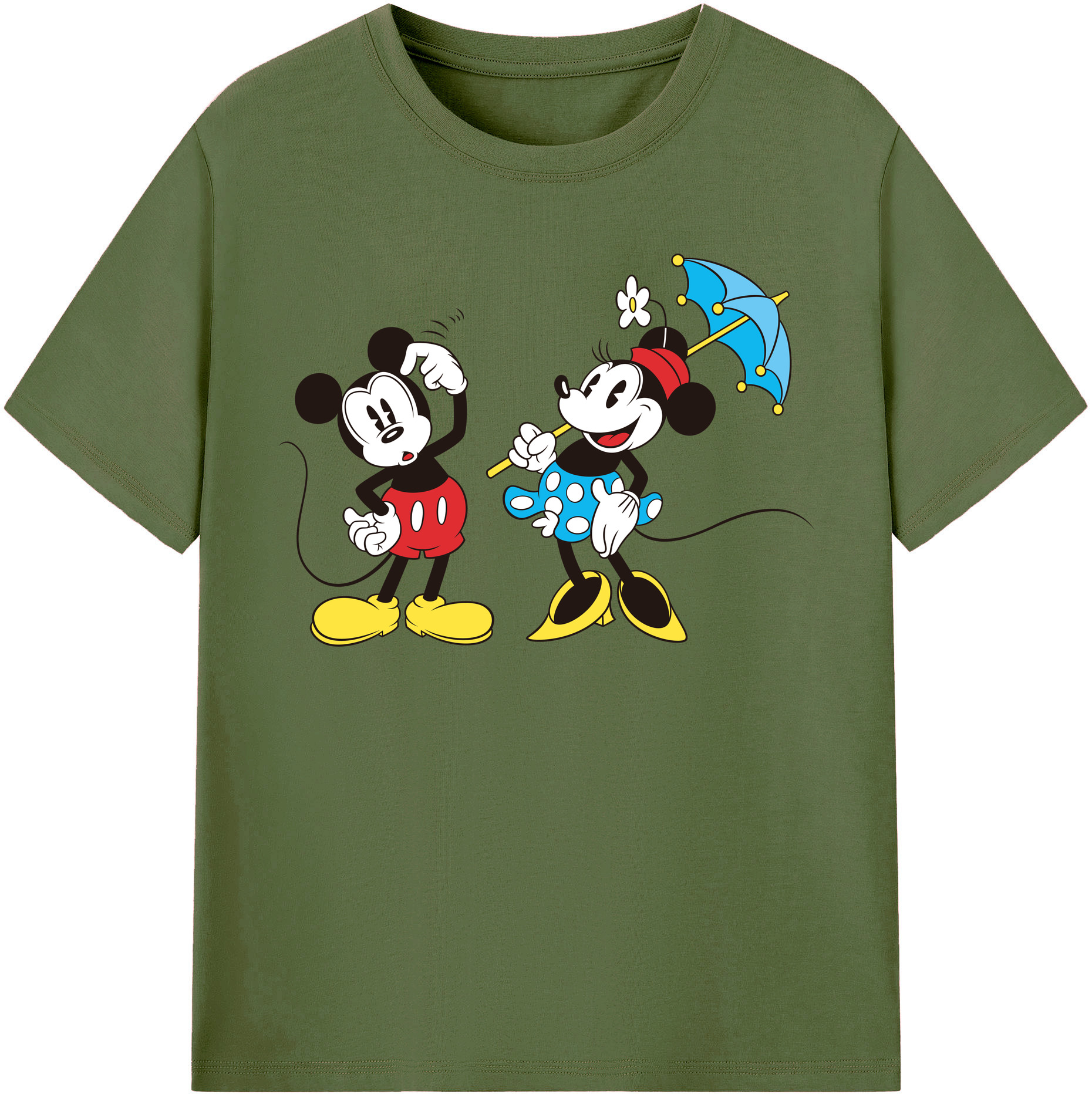 （画像用） ミッキーマウス Mickey Mouse 綿100％半袖Tシャツ（フロントプリント）